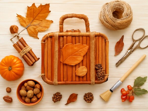 Herbstdeko basteln Naturmaterialien fürs Ferienhaus